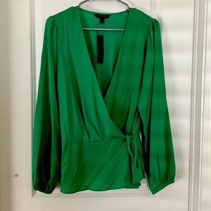 Green Wrap Blouse